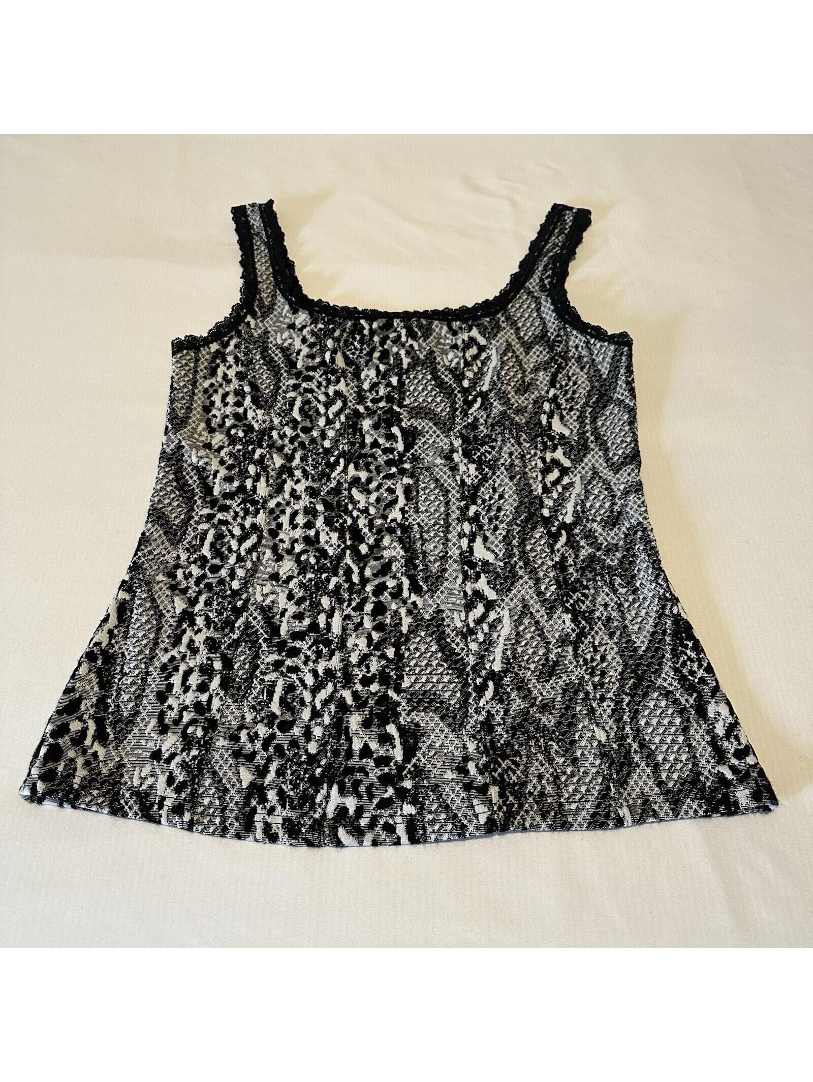 White House Black Market Snake Square Neck Sleeveless Tank Top Shirt Medium